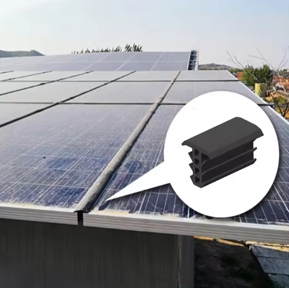 Los paneles fotovoltaicos de energía solar en forma de T impermeabilizan la tira de sellado de la junta de goma de silicona EPDM