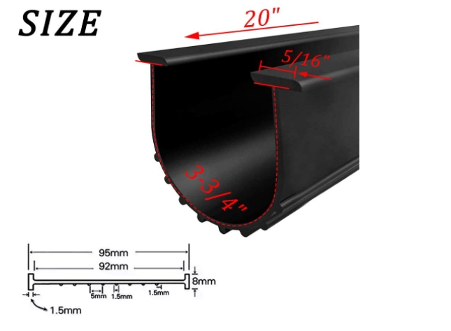 Junta de goma con parte inferior en U para puerta de garaje, caucho de sellado Universal resistente a la intemperie, amortiguador de umbral